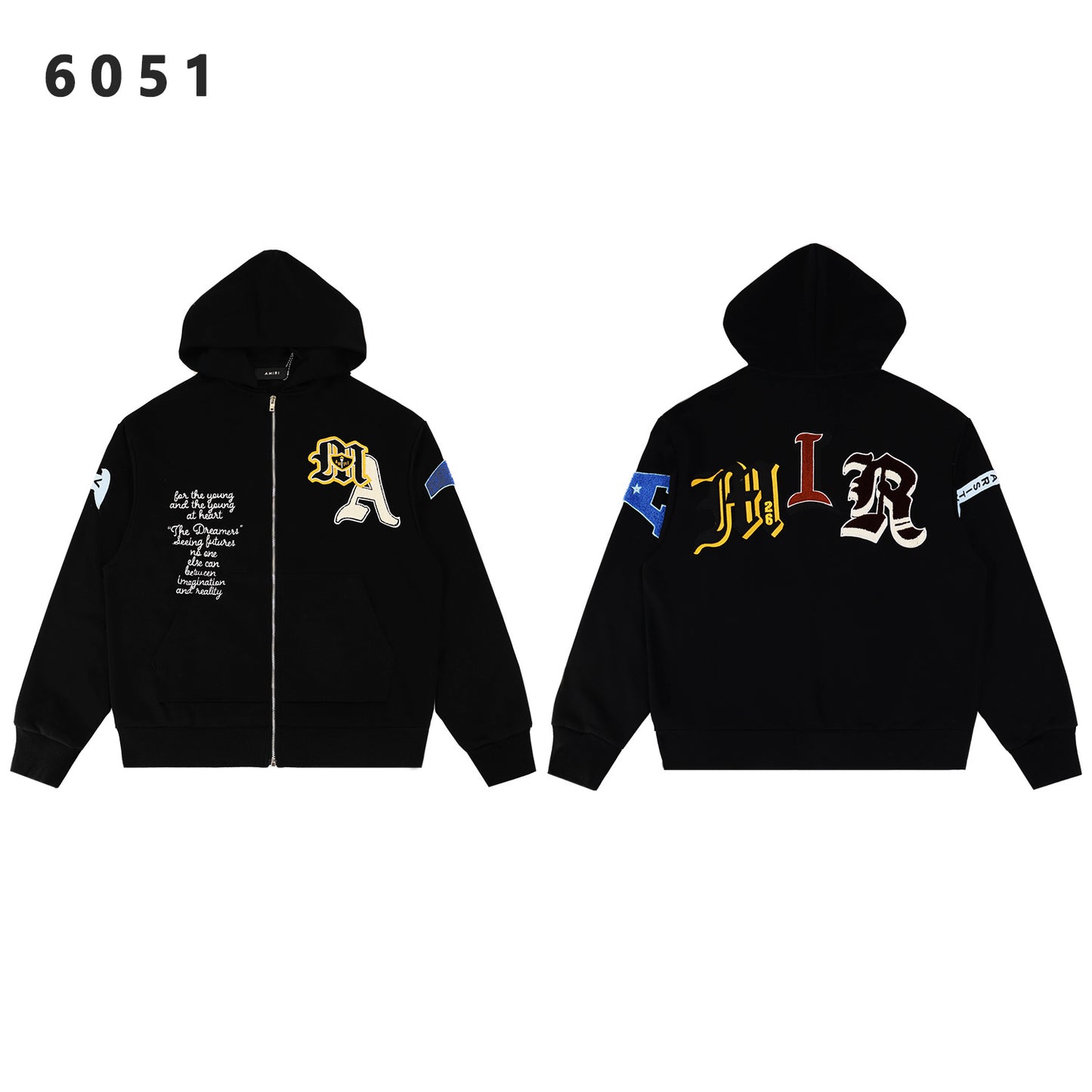Amiri MA Patch Embroidered Black Tracksuit Set