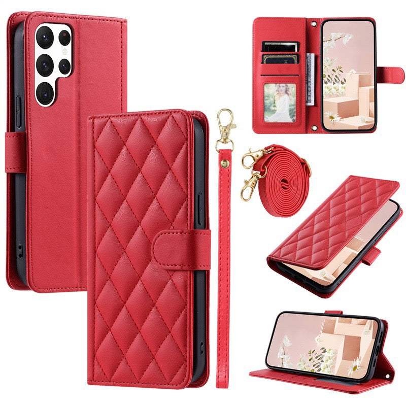 Suitable for Samsung S25Ultra Mobile Phone Leather Case Xiaoxiangfeng A17/A16 Card Flip Cover