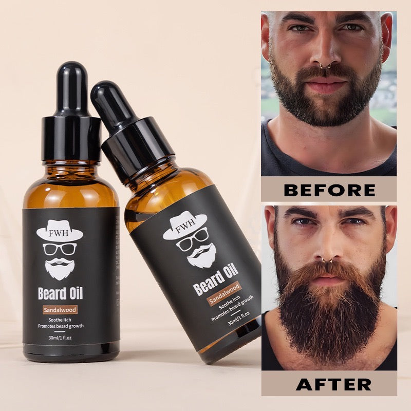 30ml Men's Beard Oil Cross-Border Beard Liquid Nutritional Oil Essence Facial Hair Care Oil