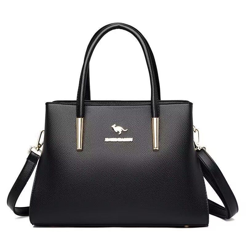 MERLANSHU Elegant Black Leather Handbag