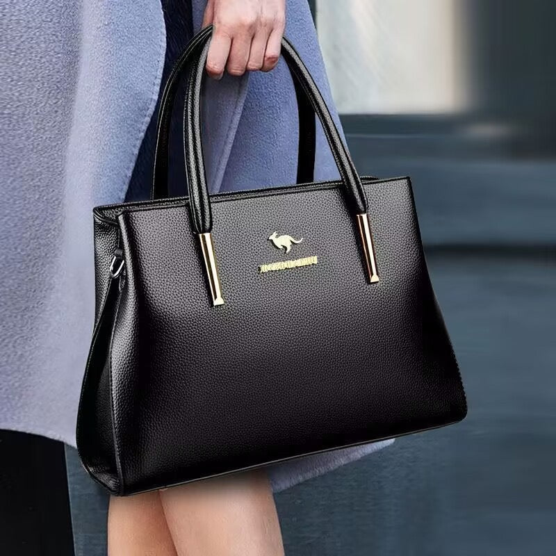 MERLANSHU Elegant Black Leather Handbag