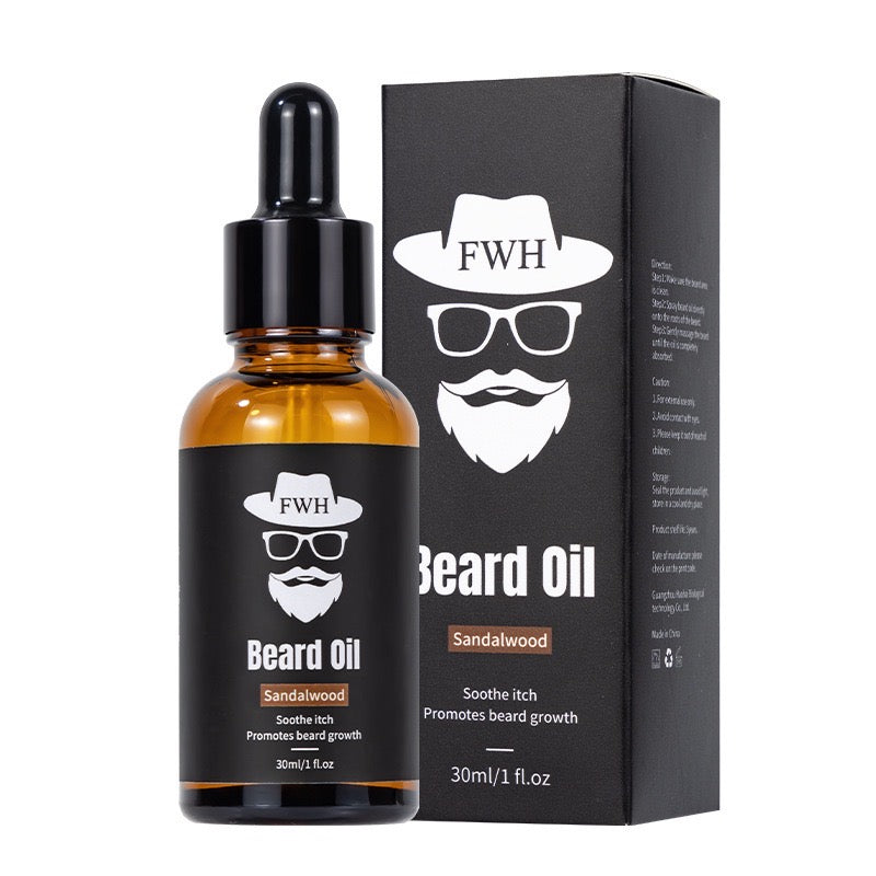 30ml Men's Beard Oil Cross-Border Beard Liquid Nutritional Oil Essence Facial Hair Care Oil