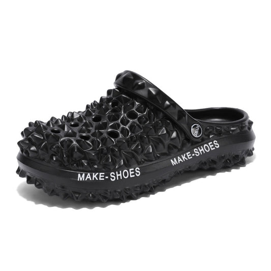 Spiked Cream Slip-On Clogs