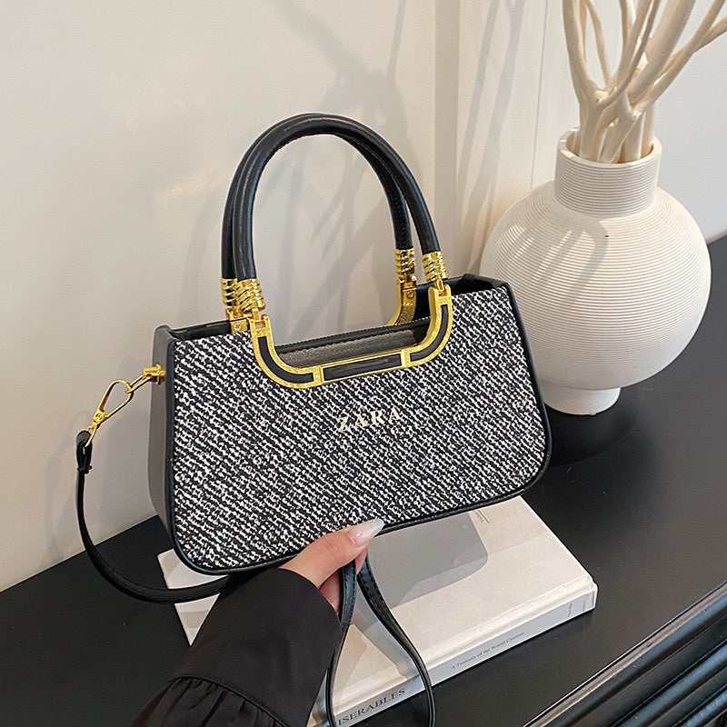 ZARA Elegant Handbag with Gold Accents