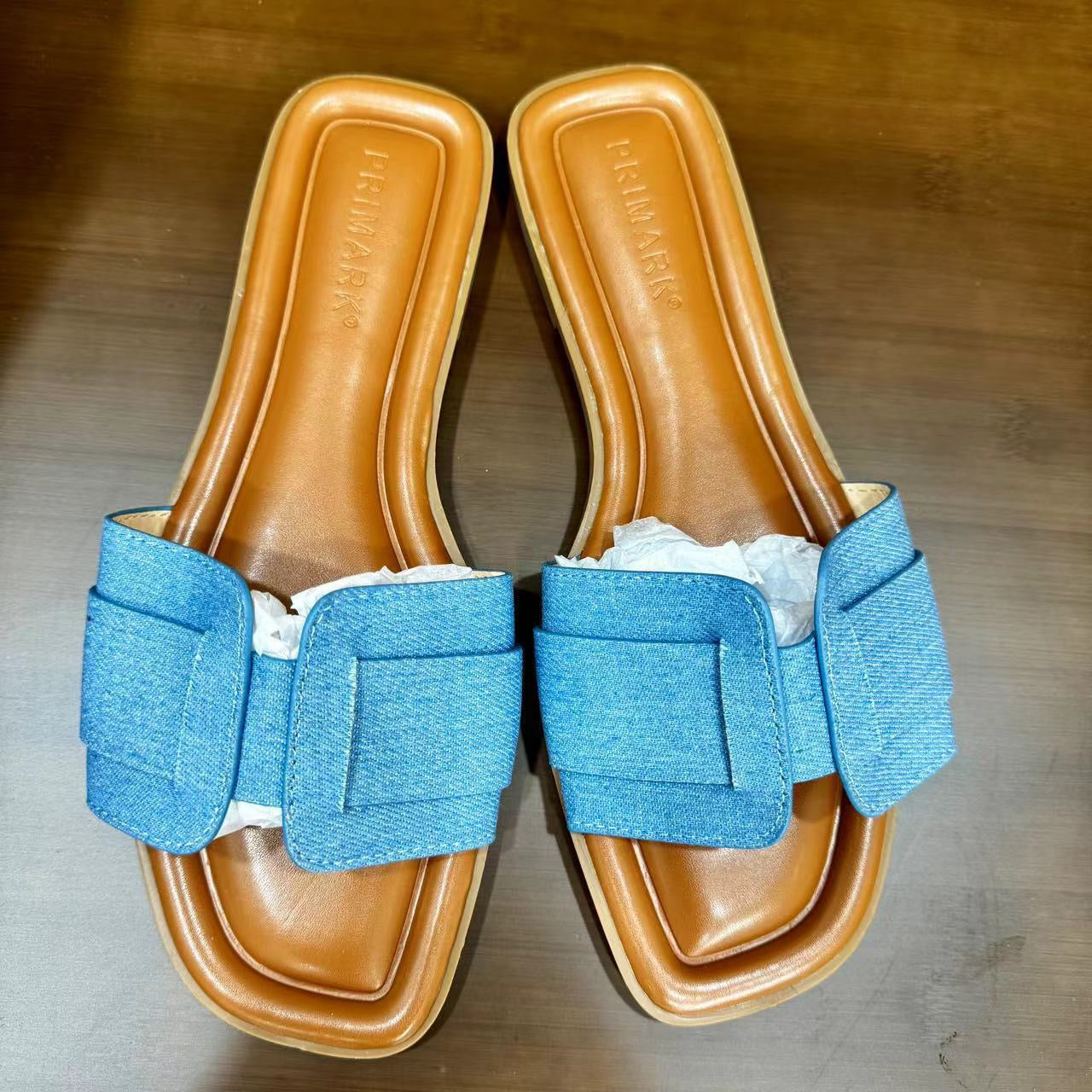 New Women’s Black Strap Slip-On Sandals ( fille)