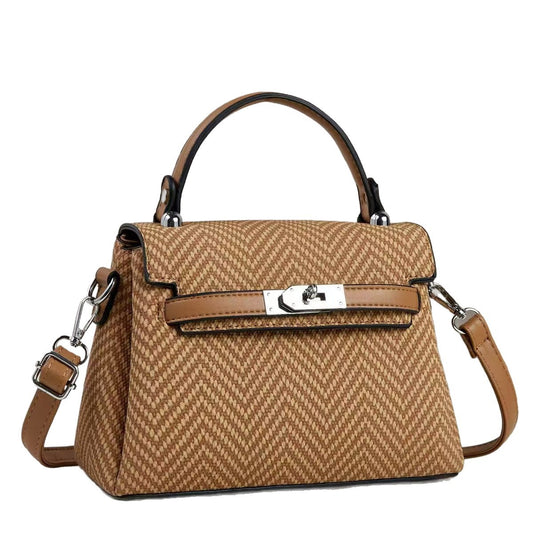 Clasp Chic” Structured Handbag – Available in Multiple Colors