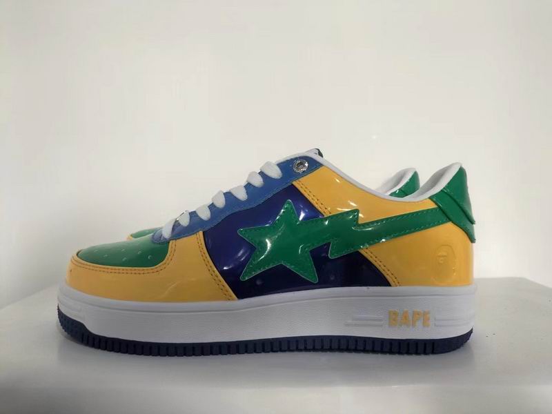 BAPE Stars Green-Red-White Sneakers with Iconic Star Logo