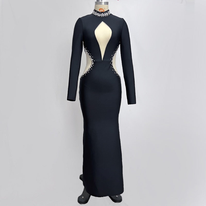 Black mesh Bright Diamond velvet