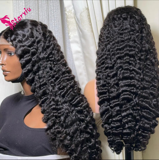 Long Deep Wave Black Wig – Voluminous Curly Style