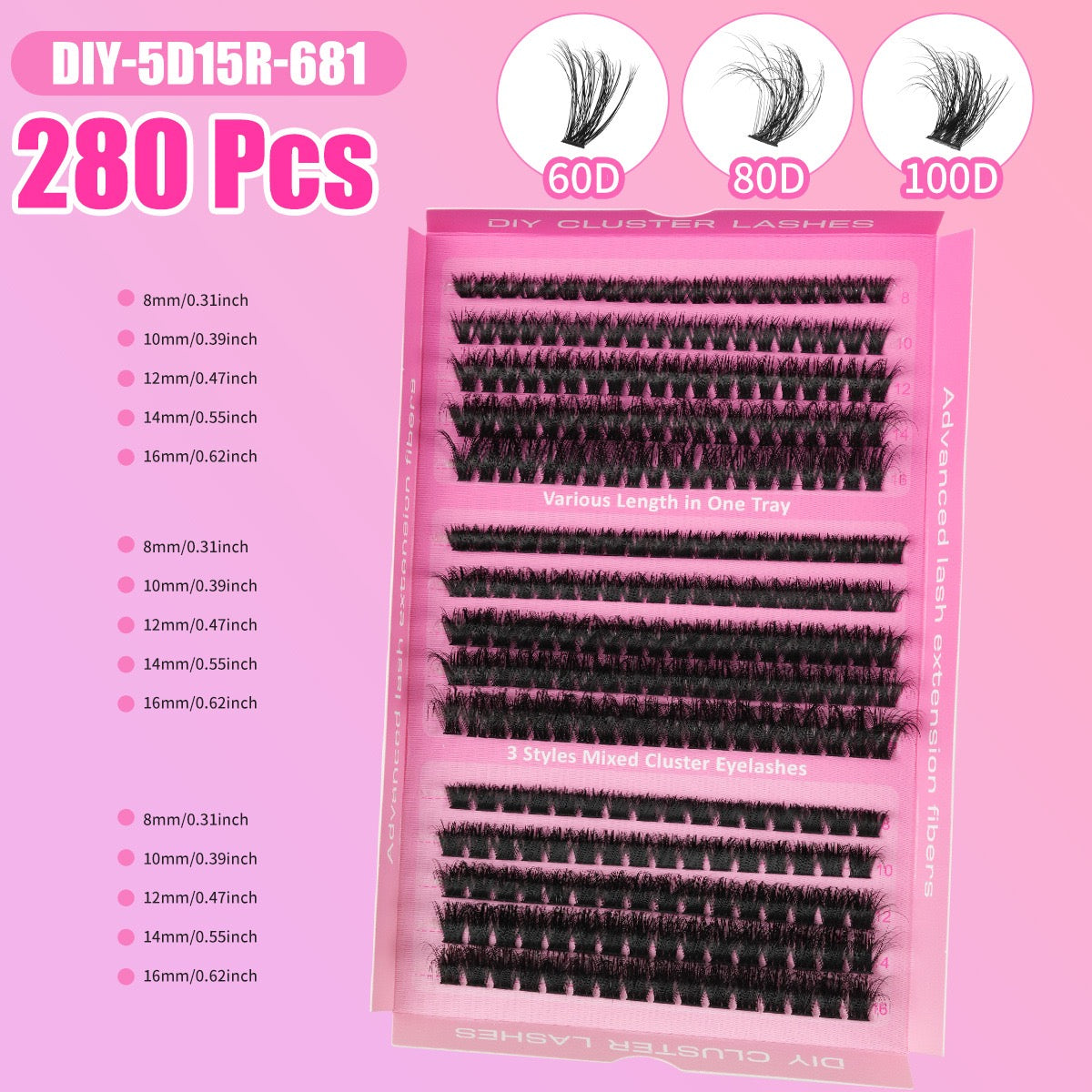 DIY Lashes False Eyelash Extension Set 30D/60D European and American Cross-Border Eyelash