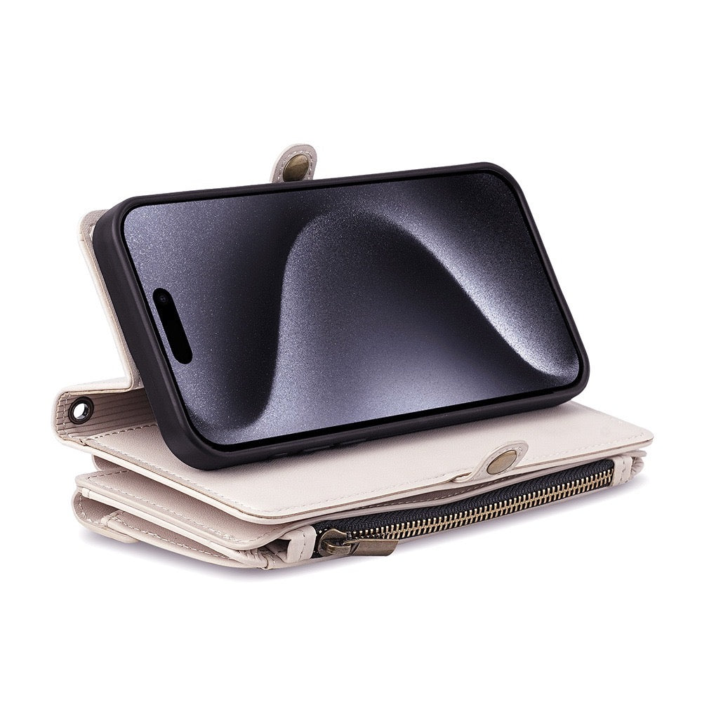 CaseMe Light Luxury Multi-Card Slot Phone Case for Samsung s23/s23plus/s23ultra Bracket Leather Case