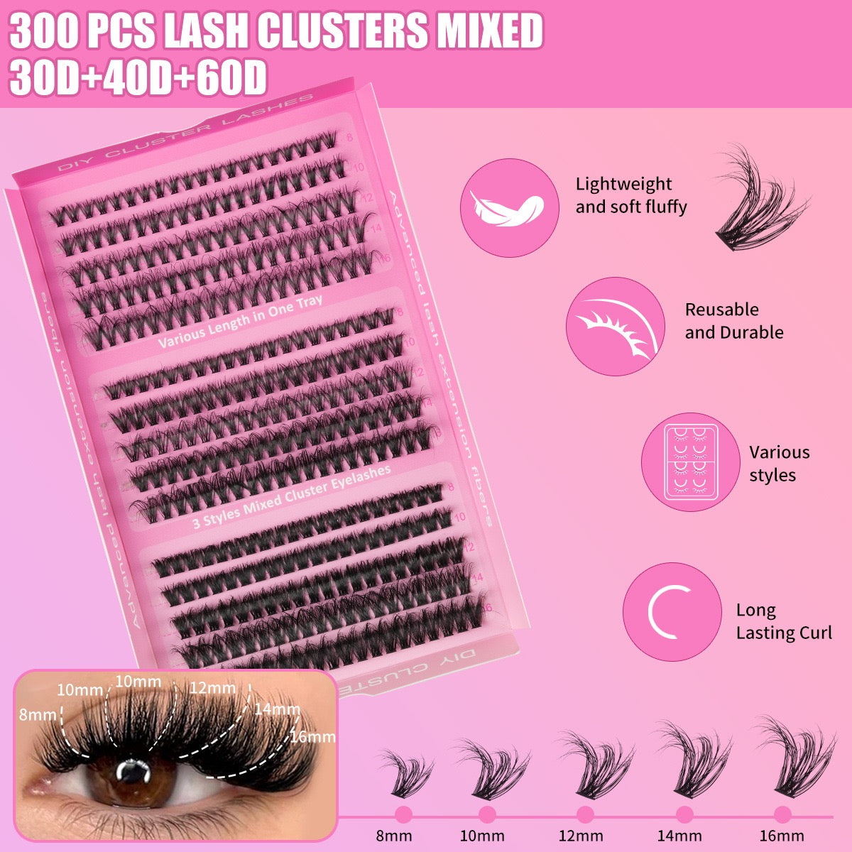 DIY Lashes False Eyelash Extension Set 30D/60D European and American Cross-Border Eyelash