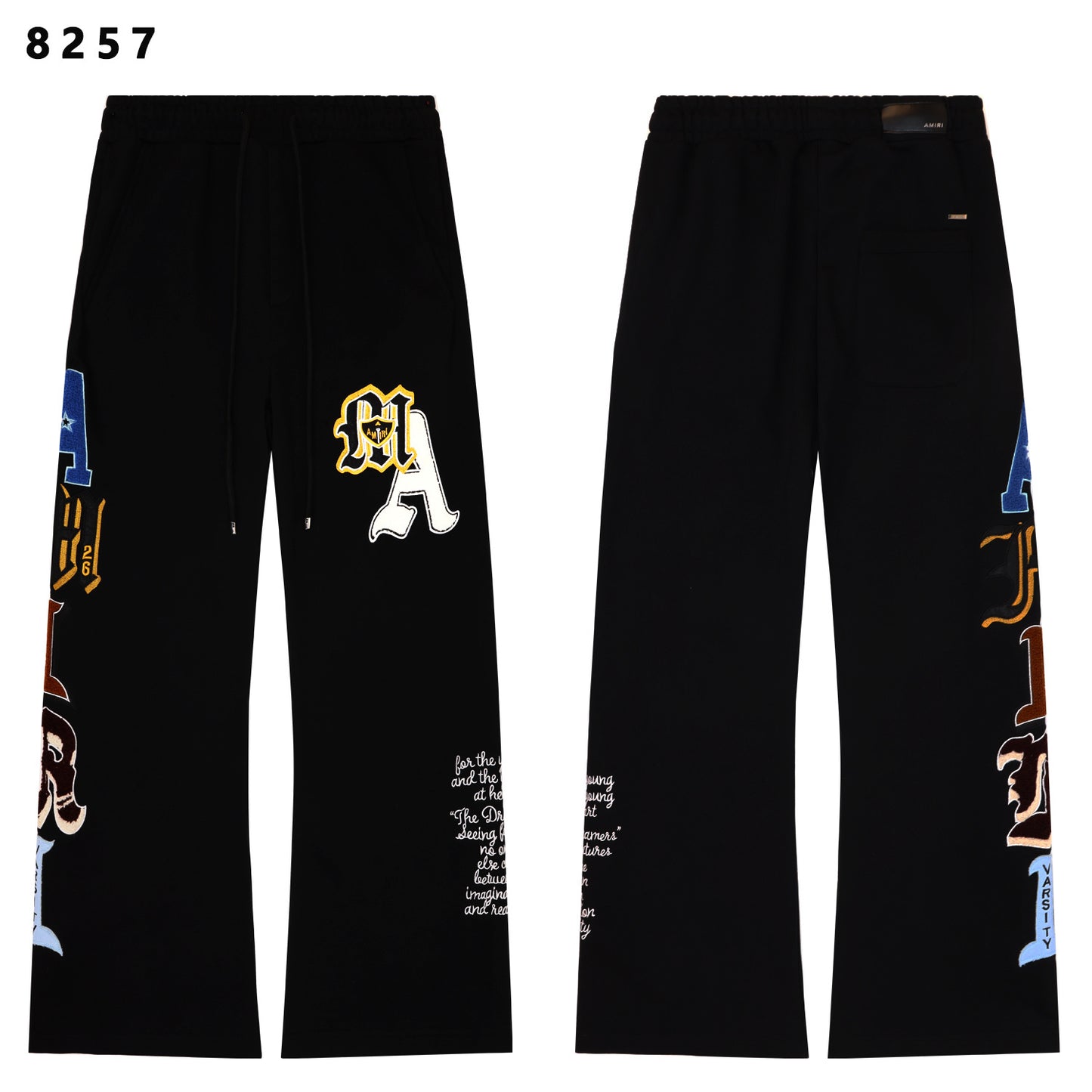 Amiri MA Patch Embroidered Black Tracksuit Set