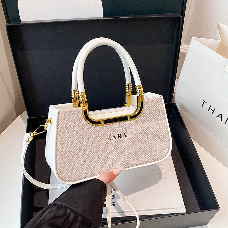 ZARA Elegant Handbag with Gold Accents