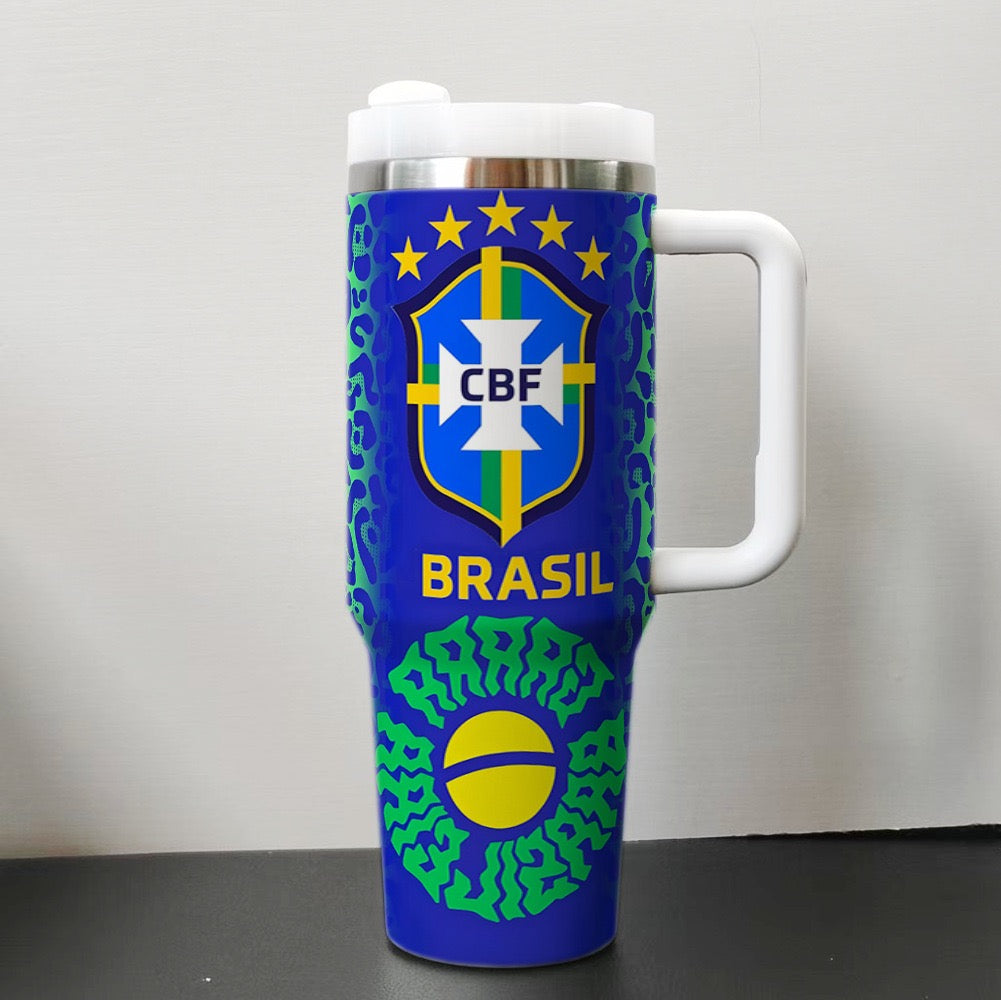 Brazil FIFA 2026 Striped Travel Mug
