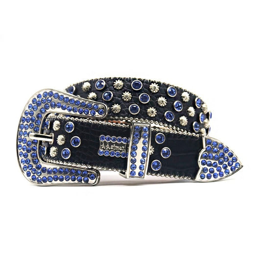 Guangzhou Rhinestone Belt Women's Belt Men's Inlaid Alloy Pin Buckle Hip-Hop Punk Personality All-Match Slim-Fit