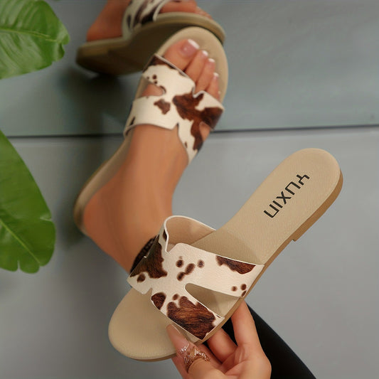 Women’s Black Strap Slip-On Sandals ( fille )