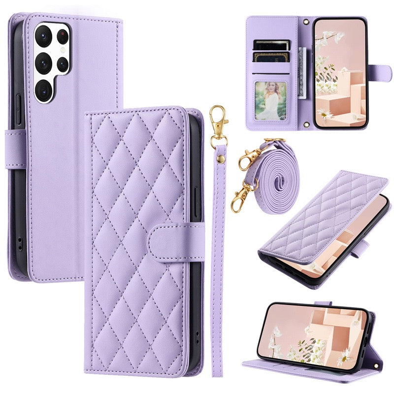 Suitable for Samsung S25Ultra Mobile Phone Leather Case Xiaoxiangfeng A17/A16 Card Flip Cover