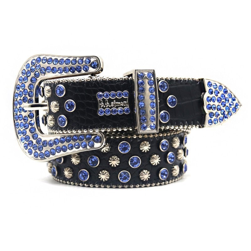 Guangzhou Rhinestone Belt Women's Belt Men's Inlaid Alloy Pin Buckle Hip-Hop Punk Personality All-Match Slim-Fit