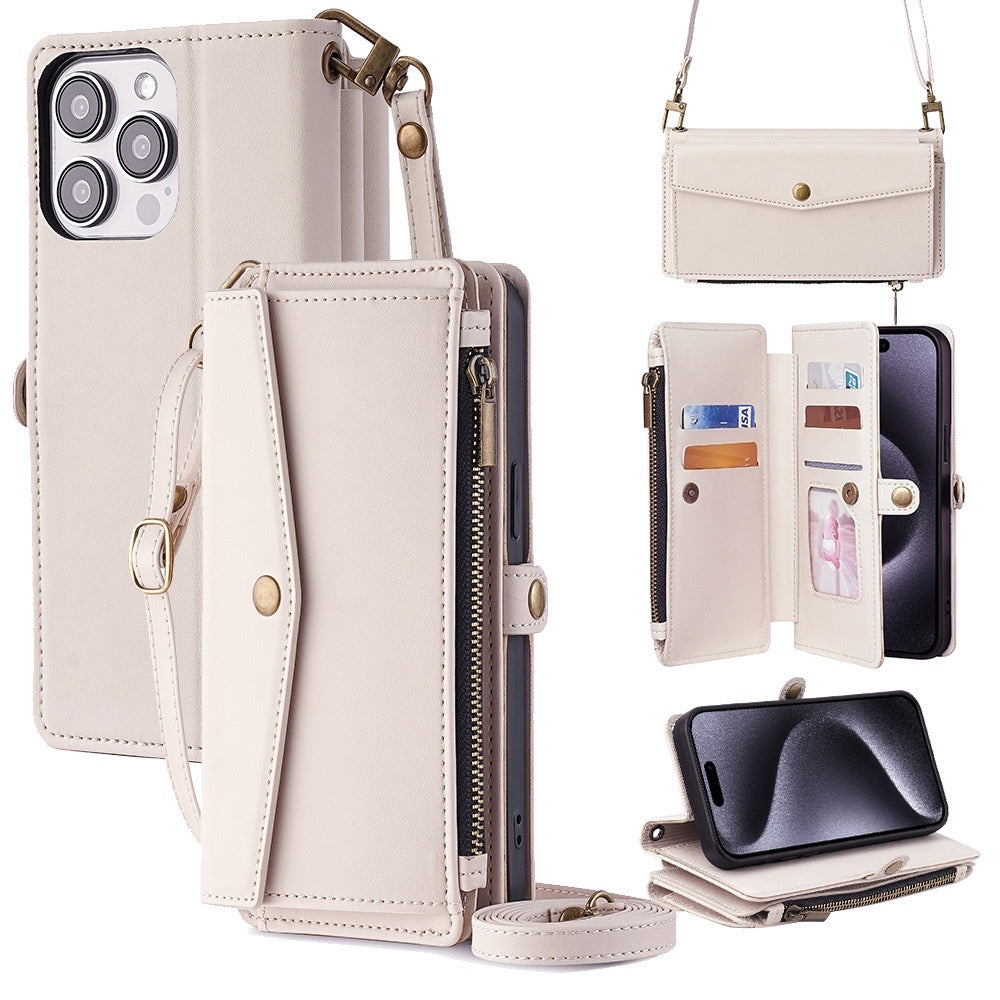 CaseMe Light Luxury Multi-Card Slot Phone Case for Samsung s23/s23plus/s23ultra Bracket Leather Case