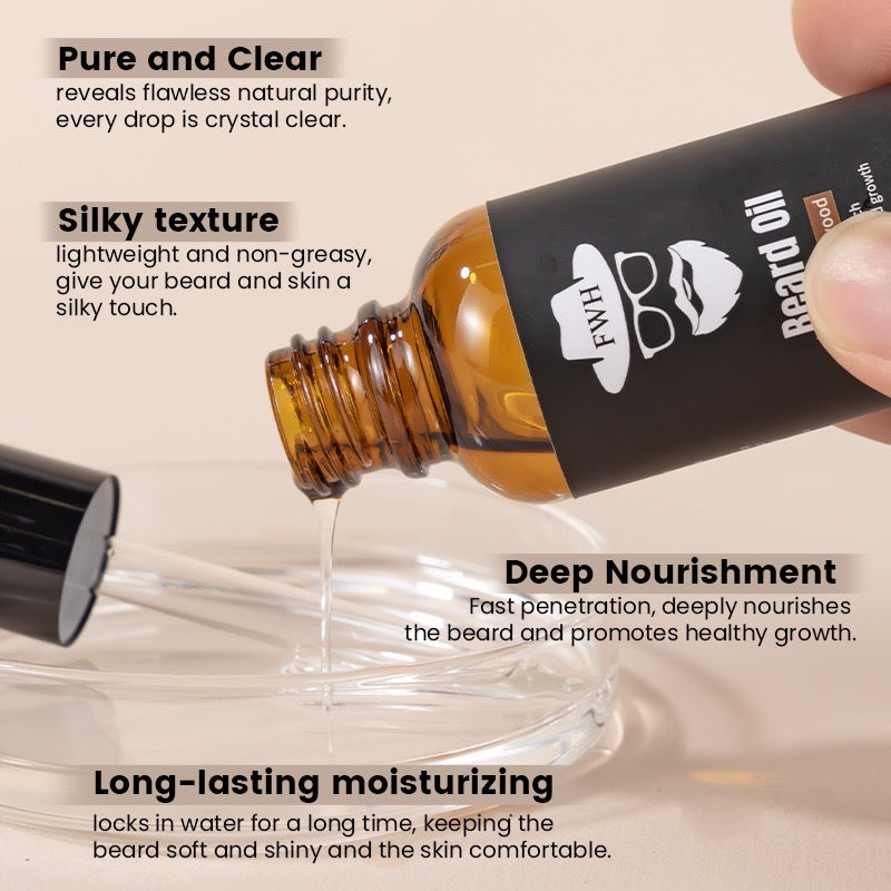 30ml Men's Beard Oil Cross-Border Beard Liquid Nutritional Oil Essence Facial Hair Care Oil