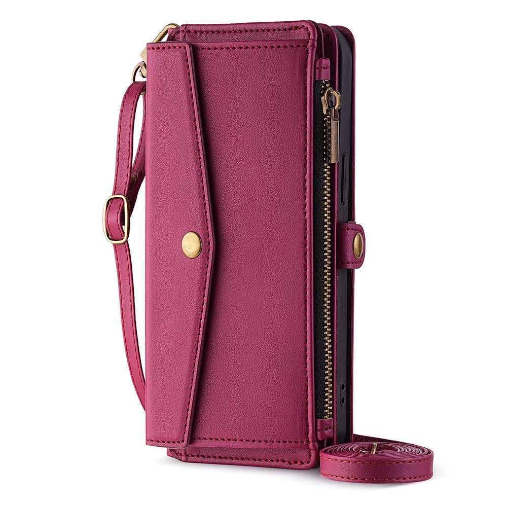 CaseMe Light Luxury Multi-Card Slot Phone Case for Samsung s23/s23plus/s23ultra Bracket Leather Case