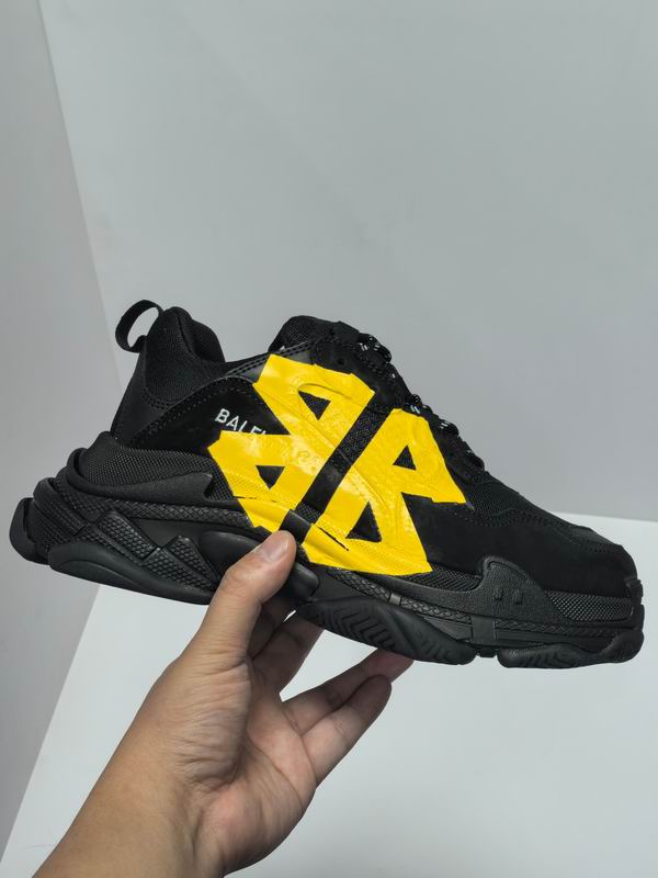 Balenciaga Triple S Sneaker – Black with Yellow BB Logo