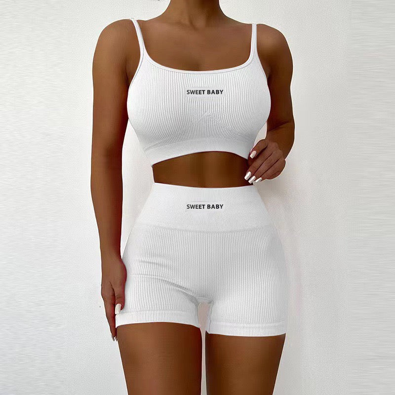 Sweet Baby Ribbed Crop Top & Shorts Set SShopoza