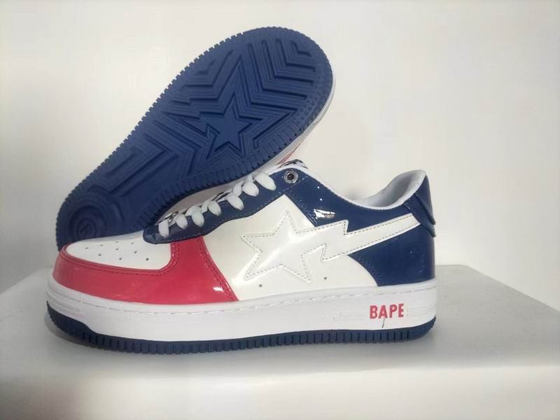 BAPE Stars Green-Red-White Sneakers with Iconic Star Logo