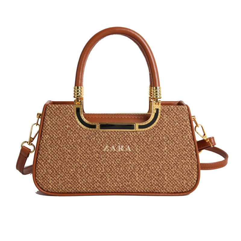 ZARA Elegant Handbag with Gold Accents
