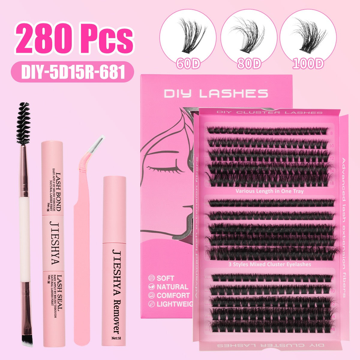 DIY Lashes False Eyelash Extension Set 30D/60D European and American Cross-Border Eyelash