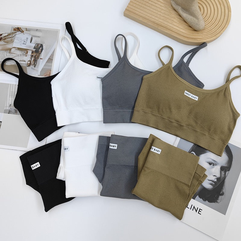Sweet Baby Ribbed Crop Top & Shorts Set SShopoza