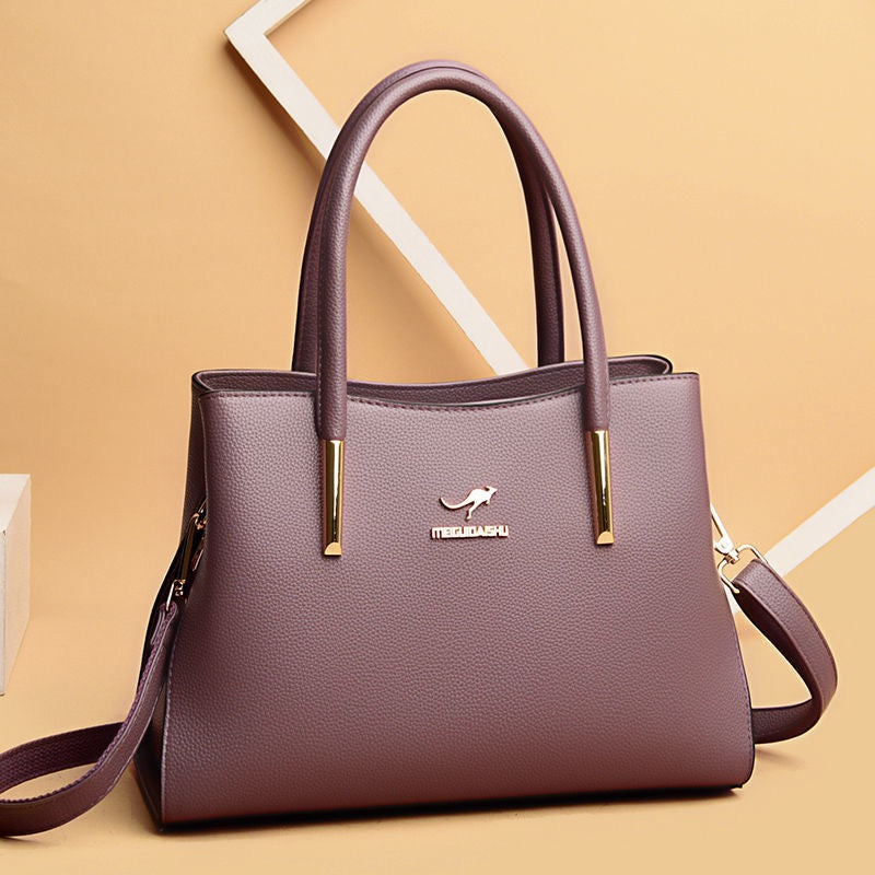 MERLANSHU Elegant Black Leather Handbag