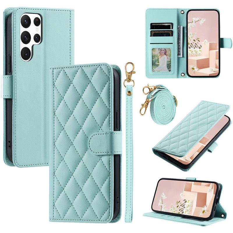 Suitable for Samsung S25Ultra Mobile Phone Leather Case Xiaoxiangfeng A17/A16 Card Flip Cover