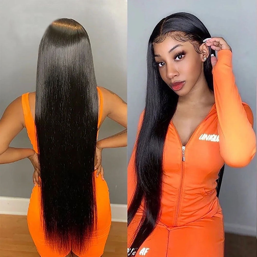 12A Brazilian Human Hair 13*4Frontal Straight Wig180% Density