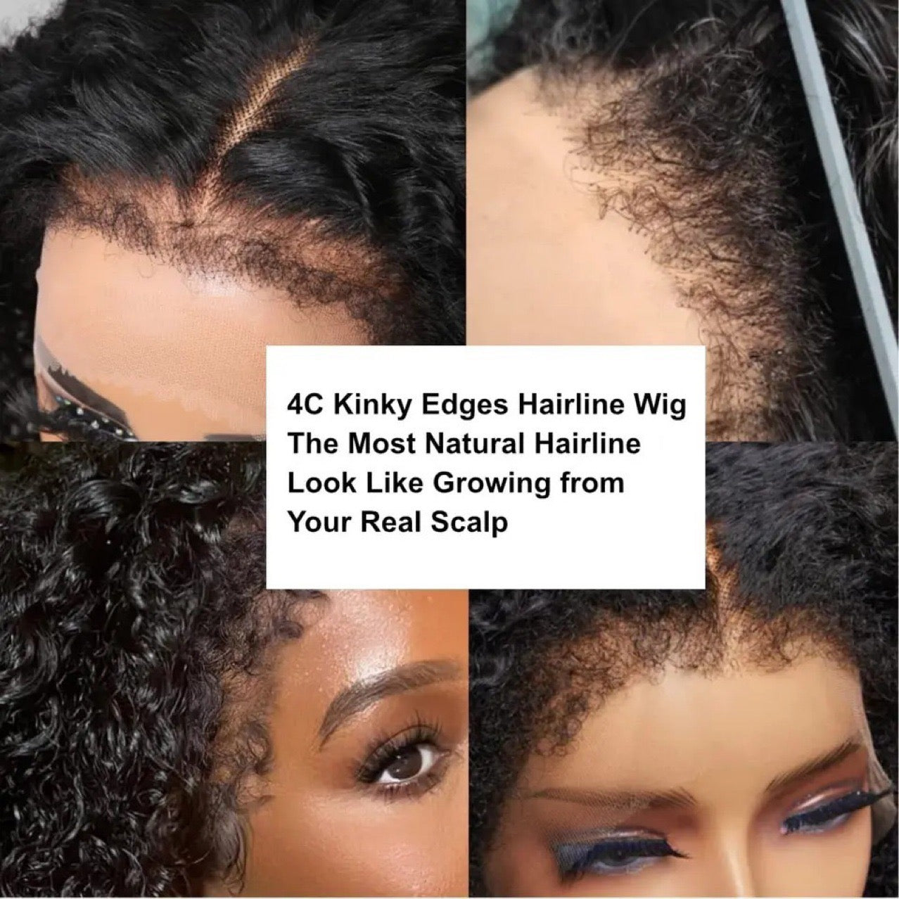 4C Kinky Edges Hairline 13X4 Lace Front Human Hair Wigs htt