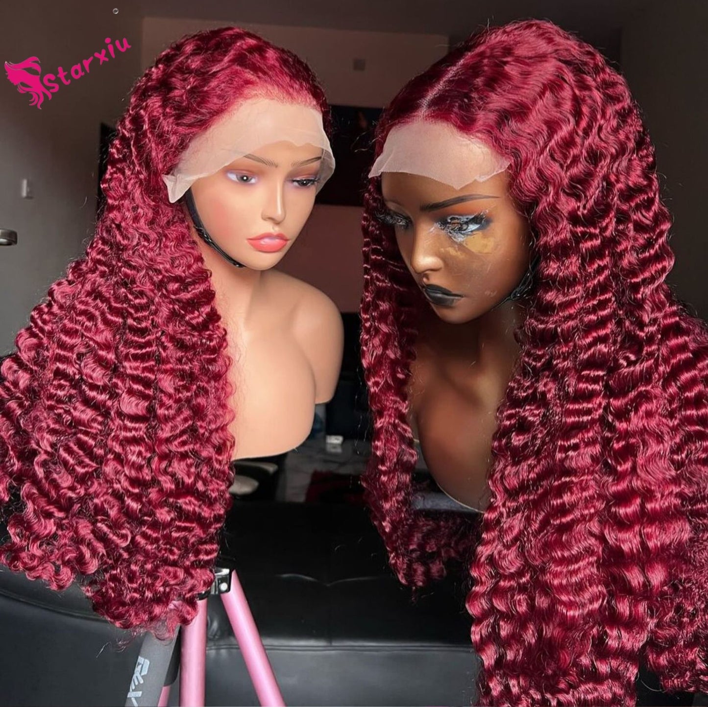 Long Deep Wave Black Wig – Voluminous Curly Style