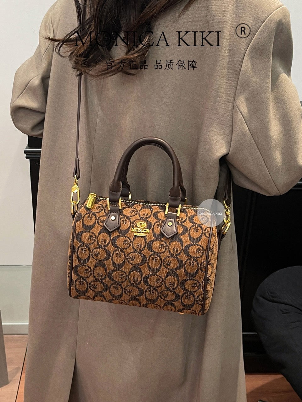 Fashionable and Simple Boston Women's Bag 2025 New Autumn and Winter Texture Single Shoulder Large Capacity Bag Commuter Texture Crossbody Bag