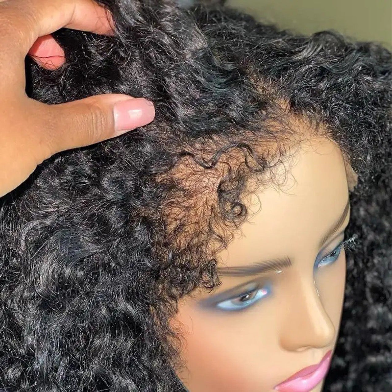 4C Kinky Edges Hairline 13X4 Lace Front Human Hair Wigs htt
